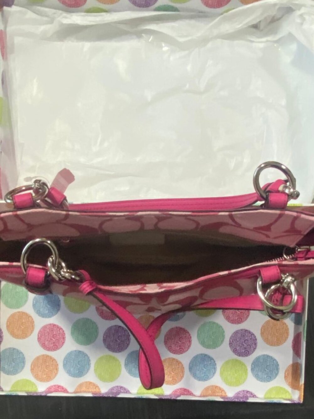 Authentic Coach Pink Signature Tote Bag – New with Tags - Picture 3 of 9